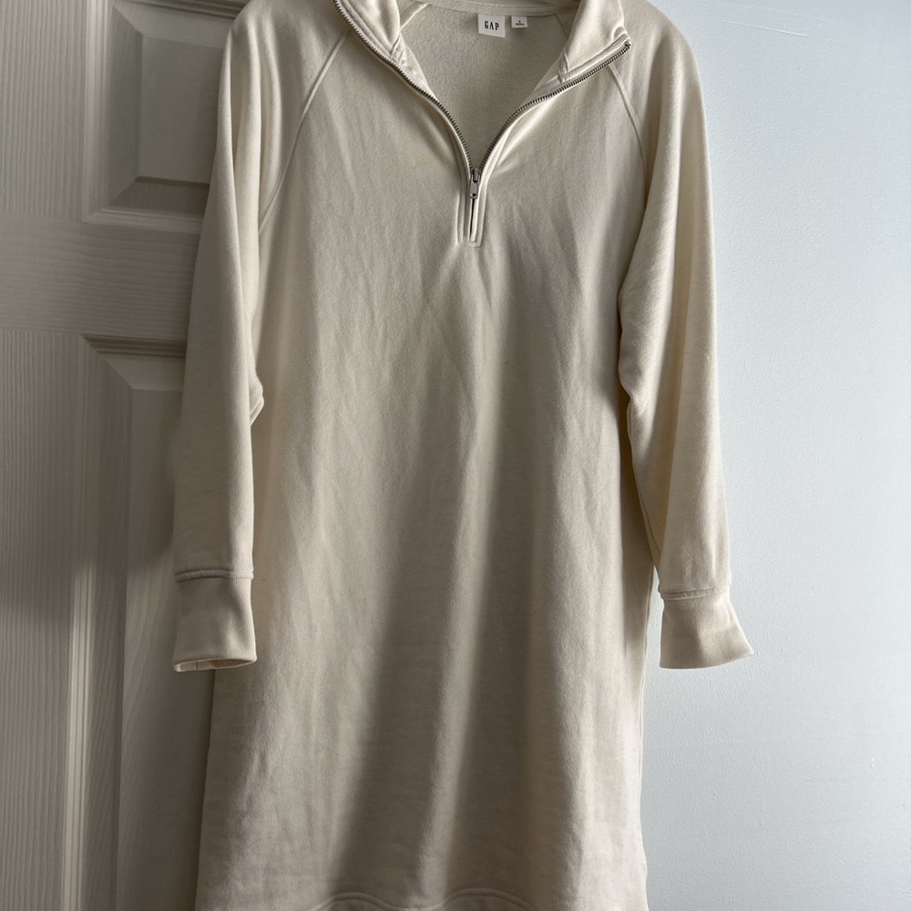 GAP Cream Long Sleeve Dress
